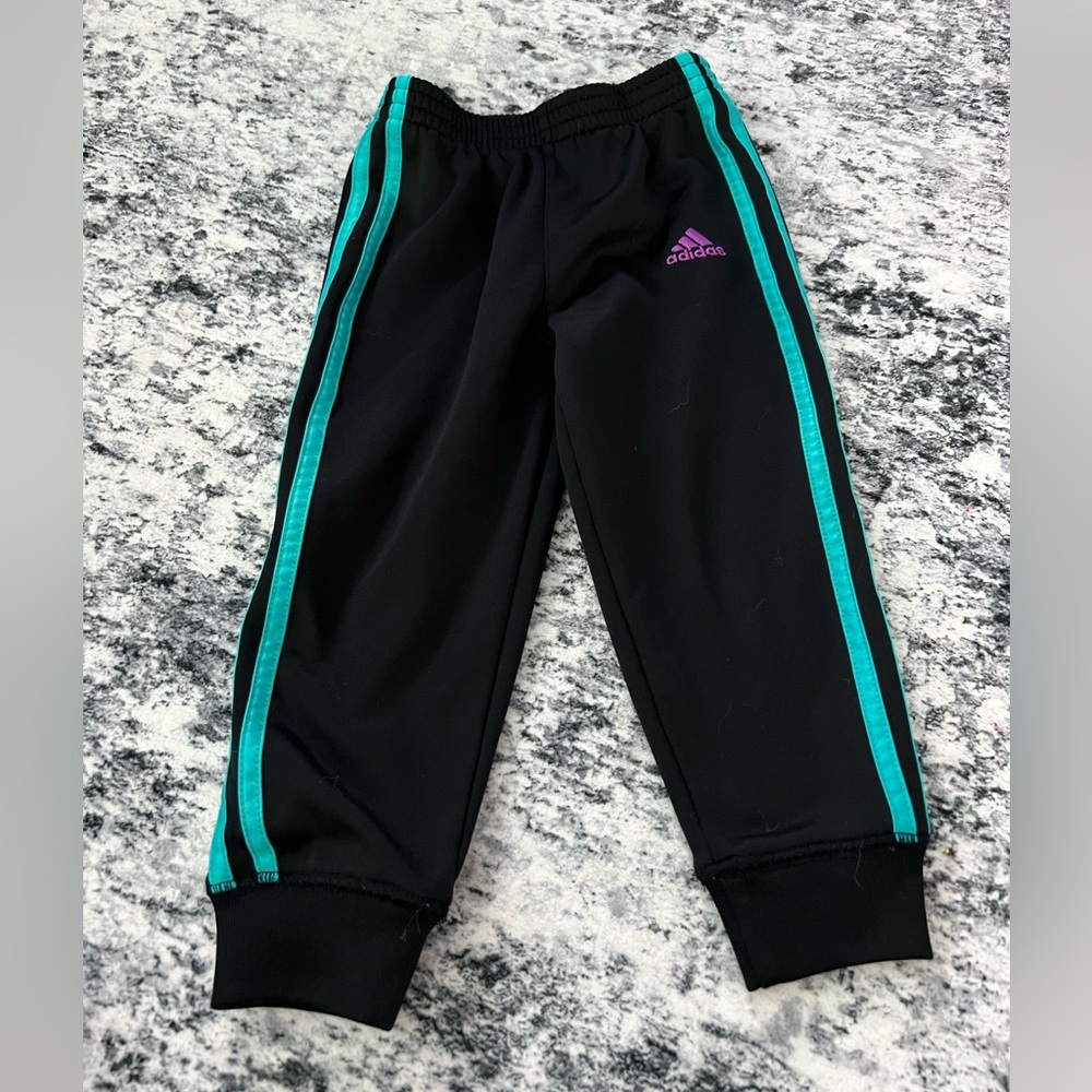 Adidas Black and Blue‎ Sweatpants with Elastic Cuffs 3T